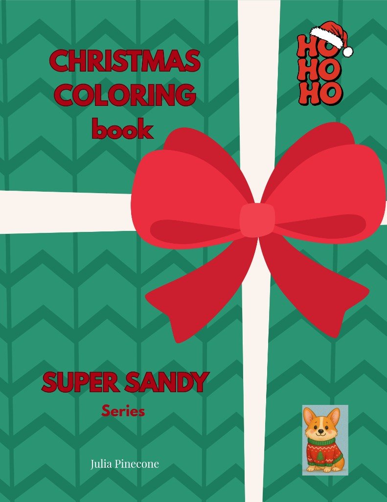 Front cover of Super Sandy Christmas Coloring Book